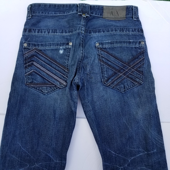 ARMANI EXCHANGE BLUE DISTRESSED MENS JEANS SIZE 28 × 30 - Picture 8 of 12